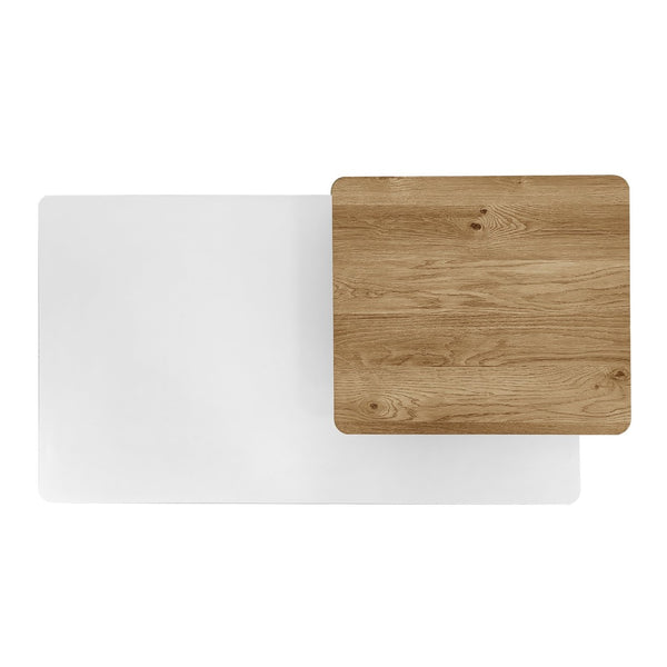 English Elm Vibe Nesting Coffee Tables Set Of 2 - Stylish Rectangular Farmhouse Design For Modern Living Spaces N724P294661K-GIGA