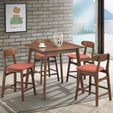 English Elm Marcellina Brown and Orange Dining Chairs With Padded Seat (Set Of 2)