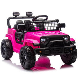 English Elm 24v Kids Ride on Car with Parental Remote Four Wheel Suspension Led Lights Bluetooth Pink W1578P235081