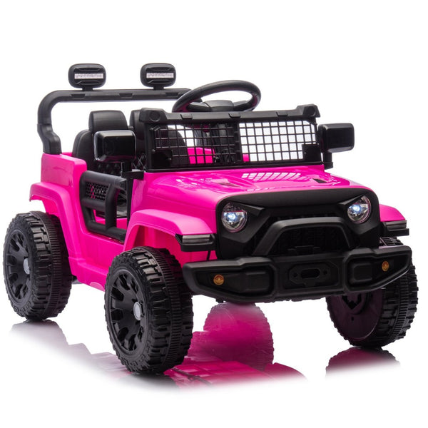 English Elm 24v Kids Ride on Car with Parental Remote Four Wheel Suspension Led Lights Bluetooth Pink W1578P235081