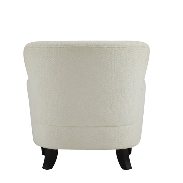 English Elm Christopher Knight Home® - Gerald Boucle Upholstered Club Chair with Tapered Birch Legs, Tonal Piping and Cozy Texture Off-White+Black 32.25 L x 27.75 W x 20.75 H N776P243710W