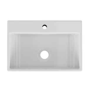 English Elm 20.6" Square Ceramic Vessel Sink Above Counter Basin for Contemporary Bathrooms W3151P266234