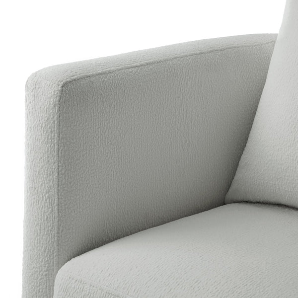 English Elm Sutton Upholstered Linen Swivel Barrel Chair with Pocket Coil Seat, Reversible Cushions & Stain-Resistant Fabric Gray B050P322590