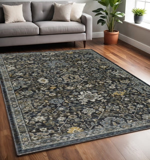 HomeRoots 2' X 8' Elegant Oriental Power Loom Runner Rug with Fringe - Timeless Design for Any Space 5' X 8' 508006