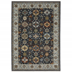 HomeRoots 2' X 8' Elegant Oriental Power Loom Runner Rug with Fringe - Timeless Design for Any Space 7' X 10' 508007