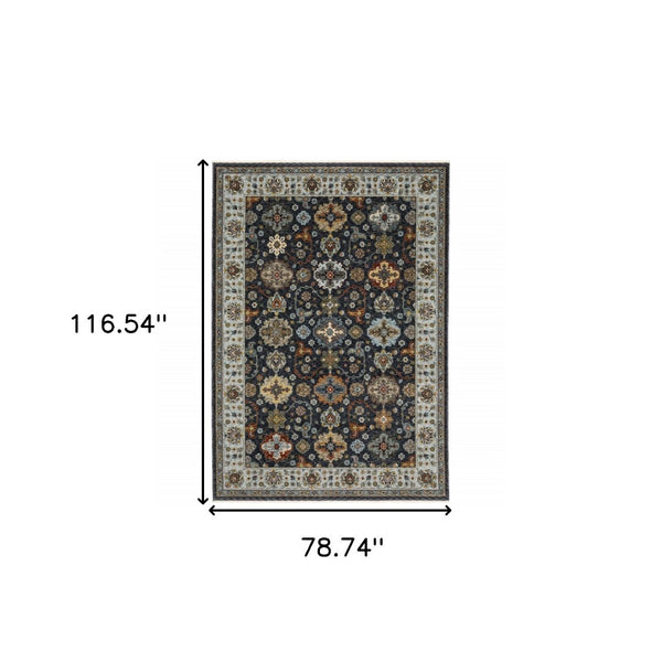 HomeRoots 2' X 8' Elegant Oriental Power Loom Runner Rug with Fringe - Timeless Design for Any Space 7' X 10' 508007