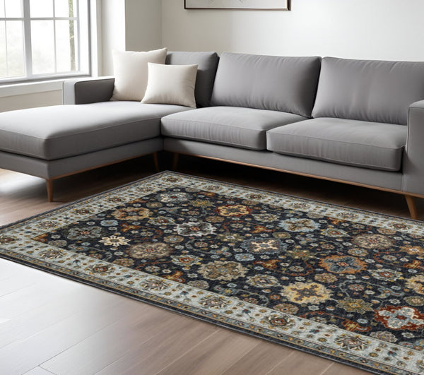 HomeRoots 2' X 8' Elegant Oriental Power Loom Runner Rug with Fringe - Timeless Design for Any Space 7' X 10' 508007
