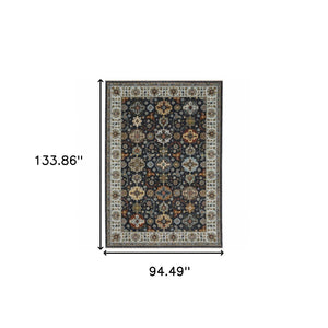 HomeRoots 2' X 8' Elegant Oriental Power Loom Runner Rug with Fringe - Timeless Design for Any Space 8' X 11' 508008