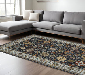 HomeRoots 2' X 8' Elegant Oriental Power Loom Runner Rug with Fringe - Timeless Design for Any Space 8' X 11' 508008