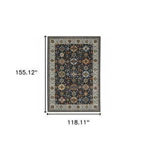 HomeRoots 2' X 8' Elegant Oriental Power Loom Runner Rug with Fringe - Timeless Design for Any Space 10' X 13' 508009