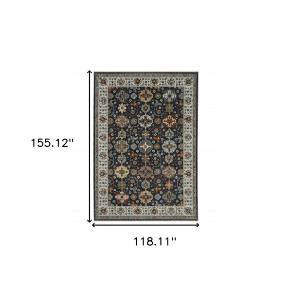 HomeRoots 2' X 8' Elegant Oriental Power Loom Runner Rug with Fringe - Timeless Design for Any Space 10' X 13' 508009