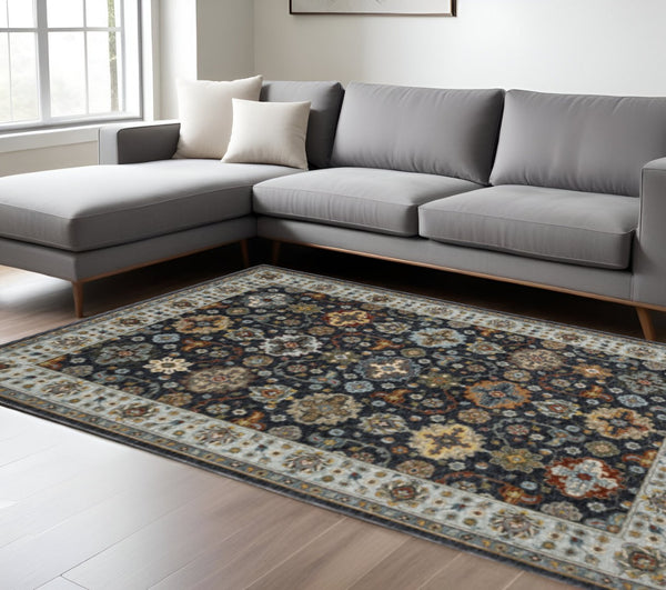 HomeRoots 2' X 8' Elegant Oriental Power Loom Runner Rug with Fringe - Timeless Design for Any Space 10' X 13' 508009