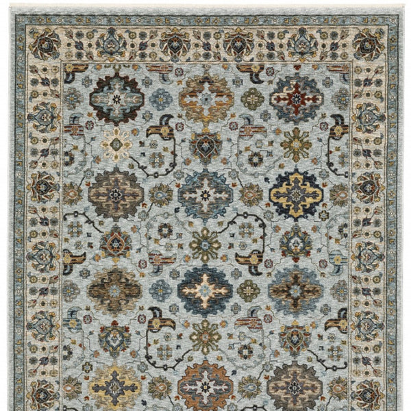 HomeRoots 2' X 8' Elegant Oriental Power Loom Runner Rug with Fringe - Timeless Design for Any Space 3' x 5' 508012
