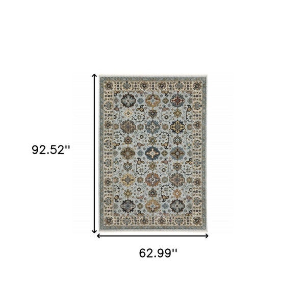 HomeRoots 2' X 8' Elegant Oriental Power Loom Runner Rug with Fringe - Timeless Design for Any Space 5' X 8' 508013