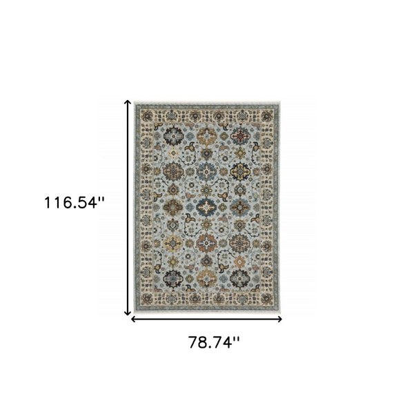 HomeRoots 2' X 8' Elegant Oriental Power Loom Runner Rug with Fringe - Timeless Design for Any Space 7' X 10' 508014