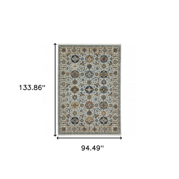 HomeRoots 2' X 8' Elegant Oriental Power Loom Runner Rug with Fringe - Timeless Design for Any Space 8' X 11' 508015