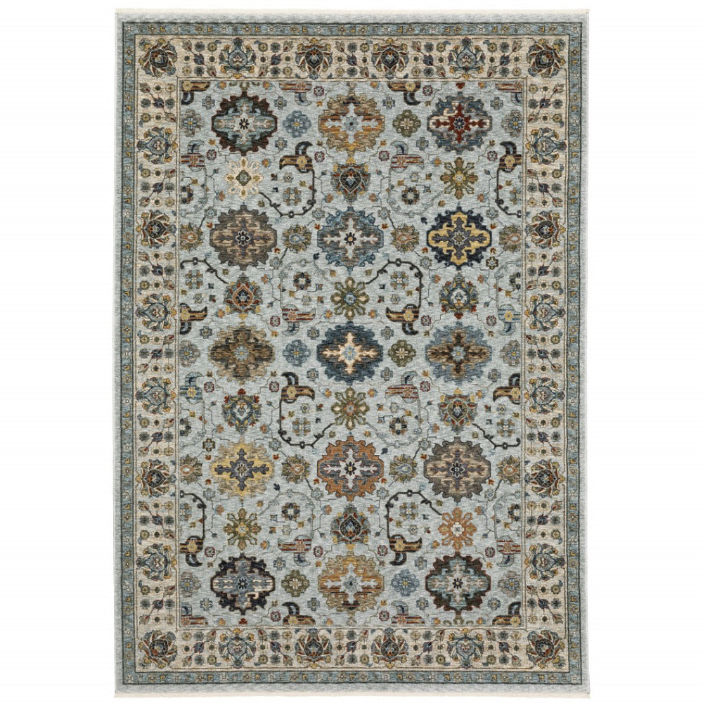 HomeRoots 2' X 8' Elegant Oriental Power Loom Runner Rug with Fringe - Timeless Design for Any Space 10' X 13' 508016