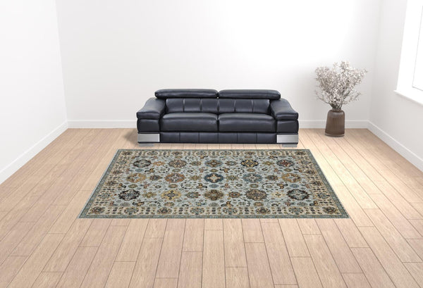 HomeRoots 2' X 8' Elegant Oriental Power Loom Runner Rug with Fringe - Timeless Design for Any Space 10' X 13' 508016
