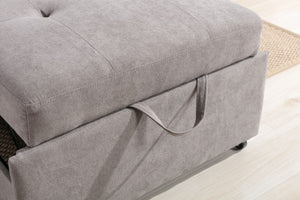 English Elm Francesca Woven Convertible Armchair Foam Pocket Coil Sleeper for Studio Spaces Gray B2749S00193