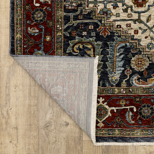 Homeroots 8' X 11' Beige And Ivory Oriental Power Loom Area Rug With Fringe  Polyester 508036