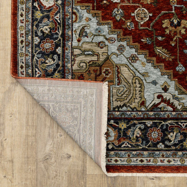 HomeRoots 8' Blue and Green Oriental Power Loom Runner Rug - Durable, Stylish, and Ideal for High-Traffic Areas 7' X 10' 508070