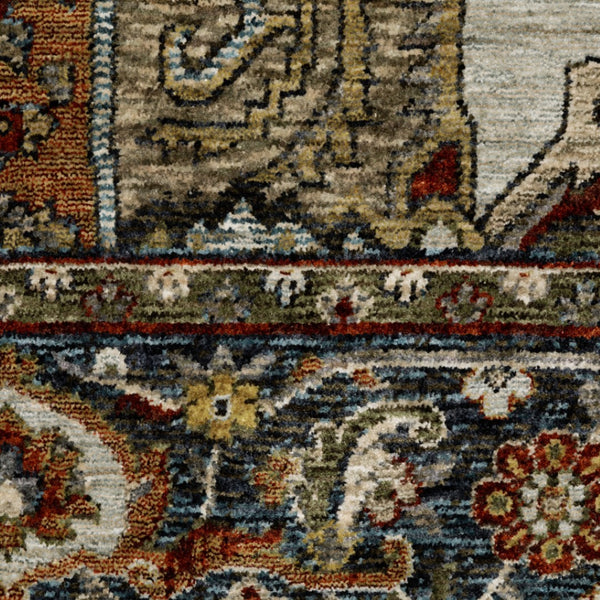 HomeRoots 8' Blue and Green Oriental Power Loom Runner Rug - Durable, Stylish, and Ideal for High-Traffic Areas 8' X 11' 508078
