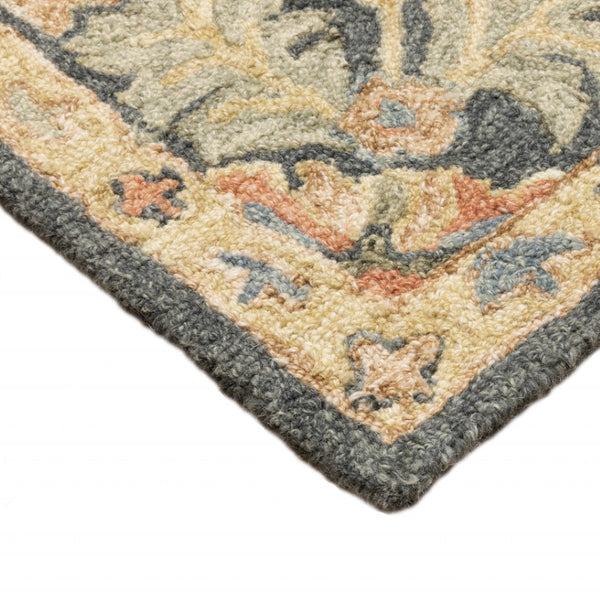 HomeRoots 10' Hand-Tufted Wool Area Rug in Blue and Green – Distressed Oriental Design for Elegant Spaces 10' X 13' 508099