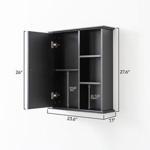 English Elm Upgraded Wall Mounted Bathroom Cabinet Mdf Soft Close Over Toilet Organizer Black T3785P356594