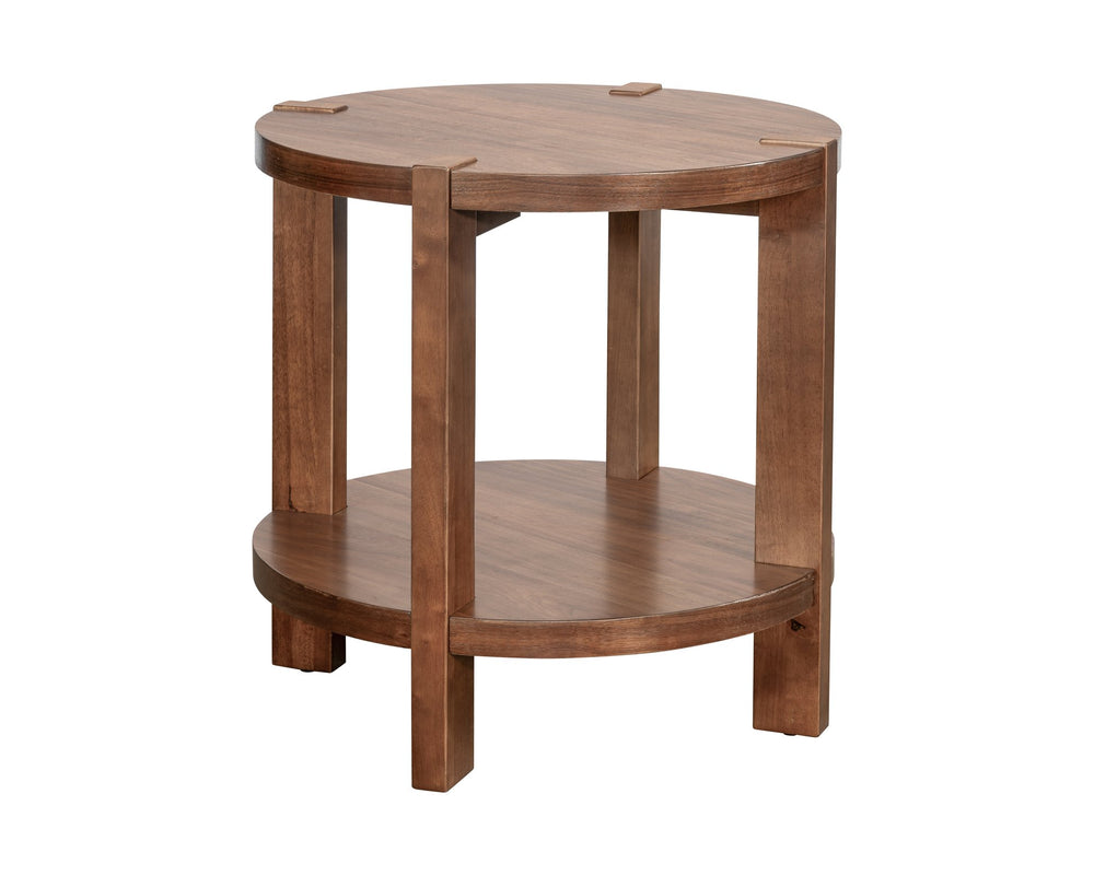 Basset Mirror Winston End Table - Modern Mid-century Charm With Built-in Storage And Elegant Walnut Finish For Your Home Brown Wood,Veneer 5081-lr-220