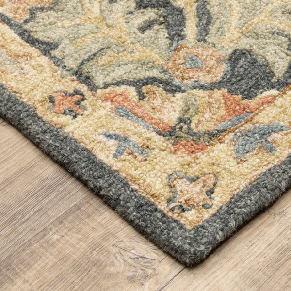 HomeRoots 10' Hand-Tufted Wool Area Rug in Blue and Green – Distressed Oriental Design for Elegant Spaces 2'6" x 8' 508100