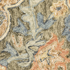 HomeRoots 10' Hand-Tufted Wool Area Rug in Blue and Green – Distressed Oriental Design for Elegant Spaces 5' X 8' 508102