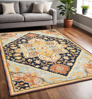 HomeRoots 10' Handmade Oriental Tufted Area Rug - Elegant Stain-Resistant Design for Modern & Classic Spaces 5' X 8' 508117