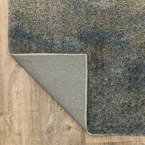 HomeRoots 8' Beige and Blue Abstract Distressed Runner Rug - Modern, Durable, Stain-Resistant Design for Busy Homes 2'3" x 7'6" 508119