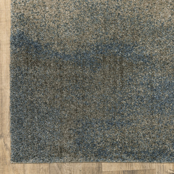 HomeRoots 8' Beige and Blue Abstract Distressed Runner Rug - Modern, Durable, Stain-Resistant Design for Busy Homes 8' X 11' 508123