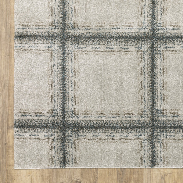 HomeRoots 8' Gray Geometric Runner Rug - Durable, Stain-Resistant Design Perfect for High-Traffic Entryways 2'3" x 7'6" 508125