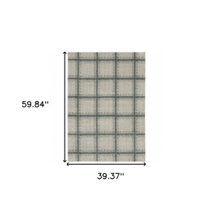 HomeRoots 8' Gray Geometric Runner Rug - Durable, Stain-Resistant Design Perfect for High-Traffic Entryways 3' x 5' 508126