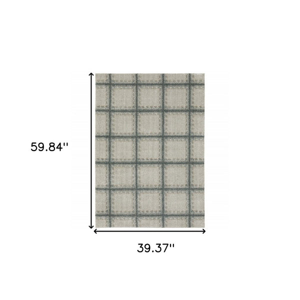 HomeRoots 8' Gray Geometric Runner Rug - Durable, Stain-Resistant Design Perfect for High-Traffic Entryways 3' x 5' 508126