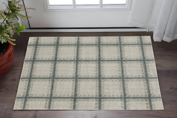 HomeRoots 8' Gray Geometric Runner Rug - Durable, Stain-Resistant Design Perfect for High-Traffic Entryways 3' x 5' 508126