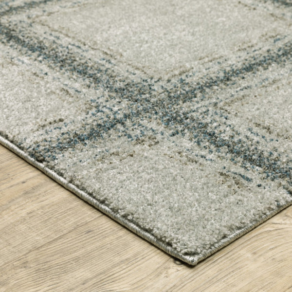 HomeRoots 8' Gray Geometric Runner Rug - Durable, Stain-Resistant Design Perfect for High-Traffic Entryways 3' x 5' 508126
