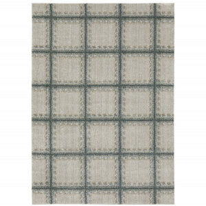 HomeRoots 8' Gray Geometric Runner Rug - Durable, Stain-Resistant Design Perfect for High-Traffic Entryways 7' X 10' 508128