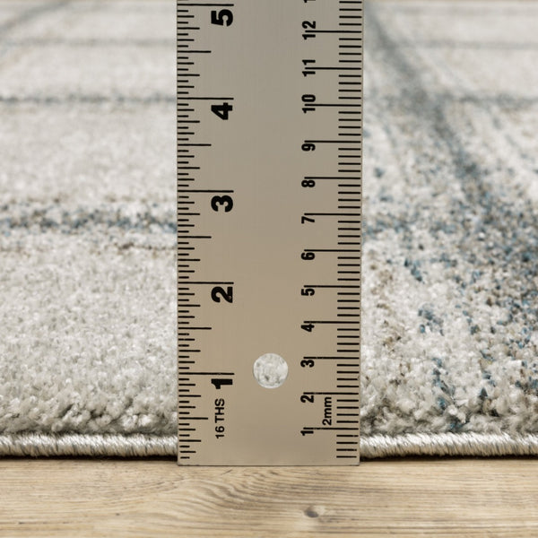 HomeRoots 8' Gray Geometric Runner Rug - Durable, Stain-Resistant Design Perfect for High-Traffic Entryways 7' X 10' 508128