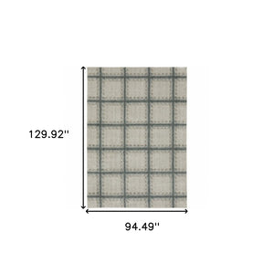HomeRoots 8' Gray Geometric Runner Rug - Durable, Stain-Resistant Design Perfect for High-Traffic Entryways 8' X 11' 508129
