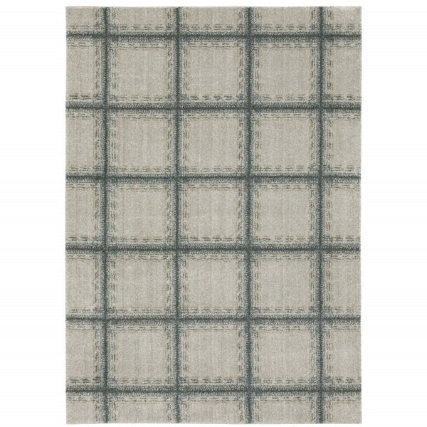 HomeRoots 8' Gray Geometric Runner Rug - Durable, Stain-Resistant Design Perfect for High-Traffic Entryways 10' X 13' 508130