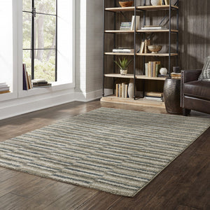 HomeRoots 8' Abstract Distressed Runner Rug in Beige and Blue – Durable, Stain-Resistant Design for Hallways 3' x 5' 508132