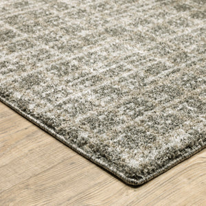 HomeRoots 8' Elegant Brown and Beige Geometric Distressed Runner Rug for Hallways, Entryways, and Living Spaces 2'3" x 7'6" 508137