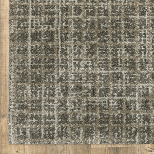 HomeRoots 8' Elegant Brown and Beige Geometric Distressed Runner Rug for Hallways, Entryways, and Living Spaces 2'3" x 7'6" 508137