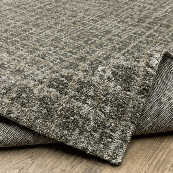 HomeRoots 8' Elegant Brown and Beige Geometric Distressed Runner Rug for Hallways, Entryways, and Living Spaces 2'3" x 7'6" 508137