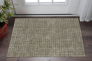 HomeRoots 8' Elegant Brown and Beige Geometric Distressed Runner Rug for Hallways, Entryways, and Living Spaces 3' x 5' 508138