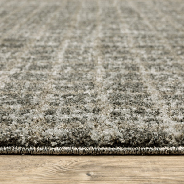 HomeRoots 8' Elegant Brown and Beige Geometric Distressed Runner Rug for Hallways, Entryways, and Living Spaces 5' X 8' 508139