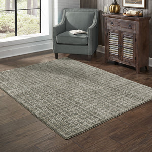 HomeRoots 8' Elegant Brown and Beige Geometric Distressed Runner Rug for Hallways, Entryways, and Living Spaces 7' X 10' 508140